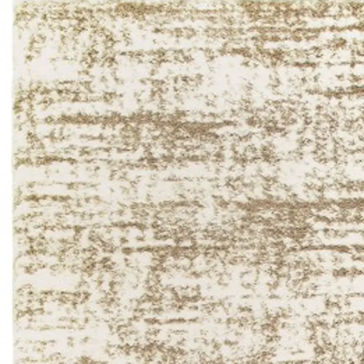2' X 8' Ivory And Gray Abstract Strokes Runner Rug