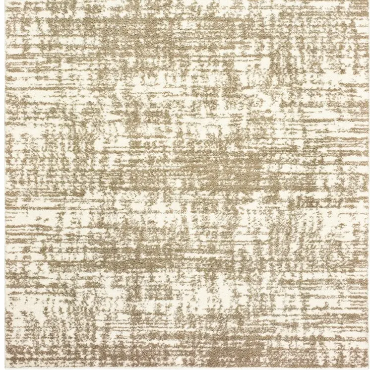 8' X 11' Ivory And Gray Abstract Strokes Area Rug