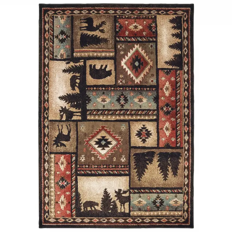 8' X 10' Gold and Ivory Power Loom Area Rug