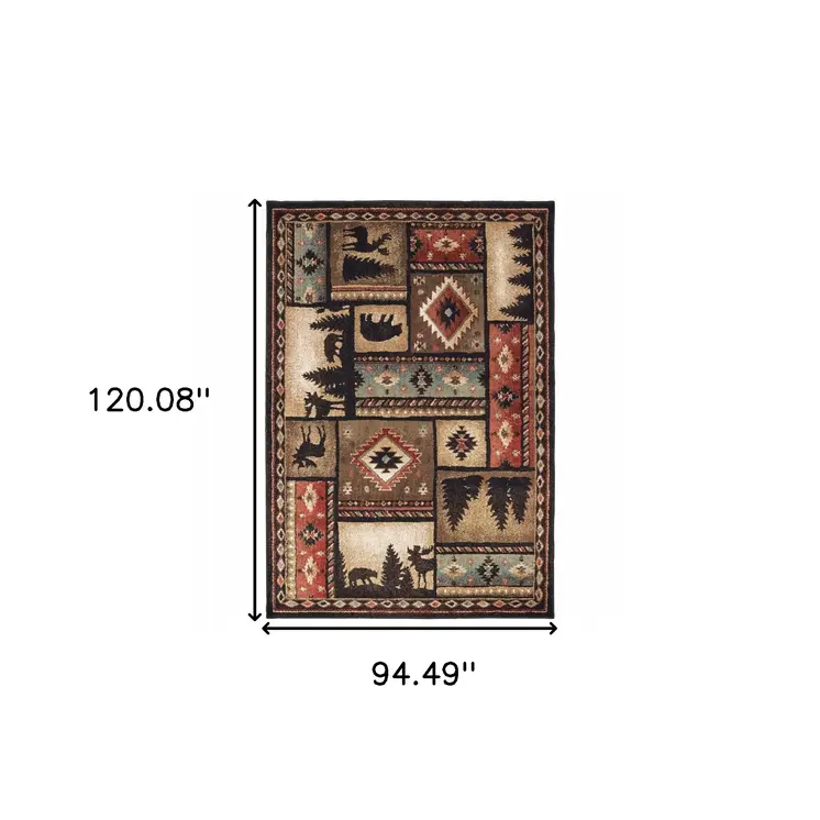 8' X 10' Gold and Ivory Power Loom Area Rug