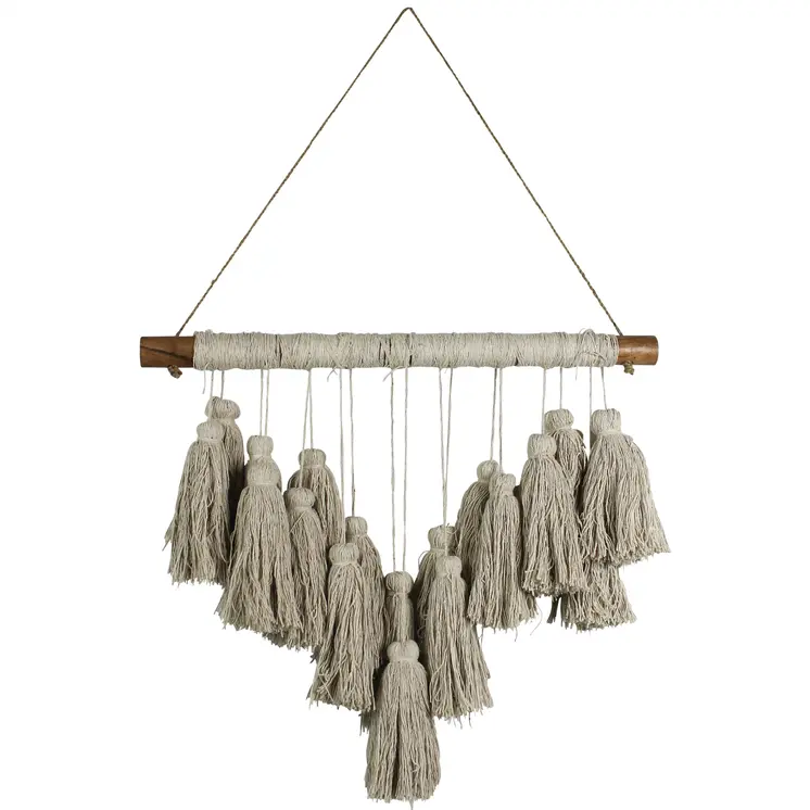20" X 4" Beige Cotton Novelty Hanging Tapestry