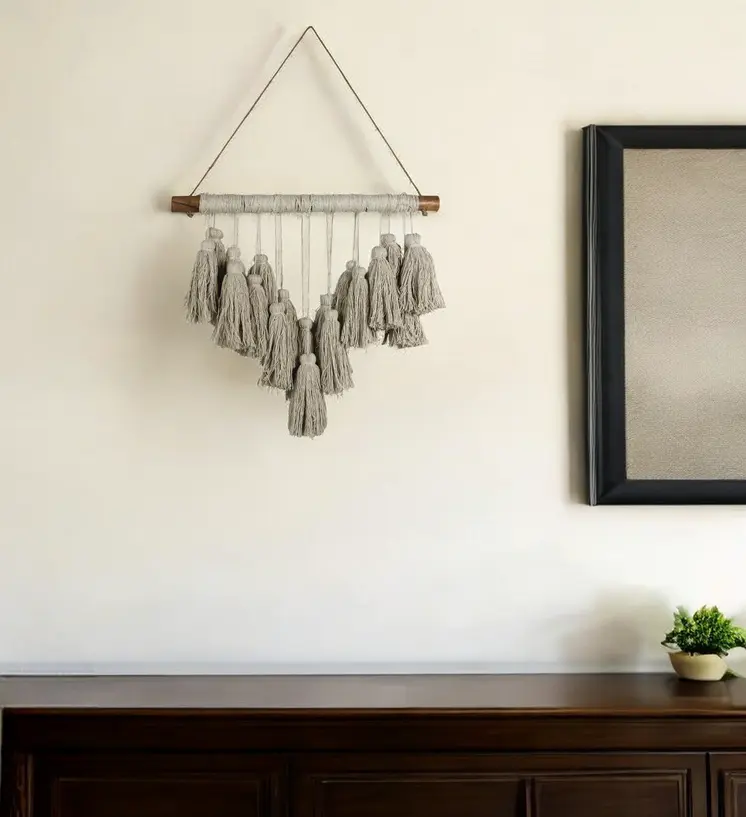 20" X 4" Beige Cotton Novelty Hanging Tapestry