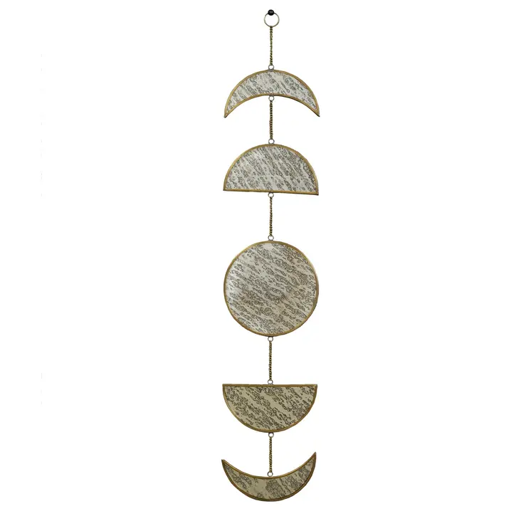 27" X 1" Gray Mirror And Brass Novelty Hanging Tapestry
