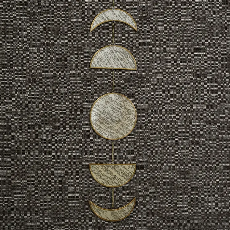 27" X 1" Gray Mirror And Brass Novelty Hanging Tapestry