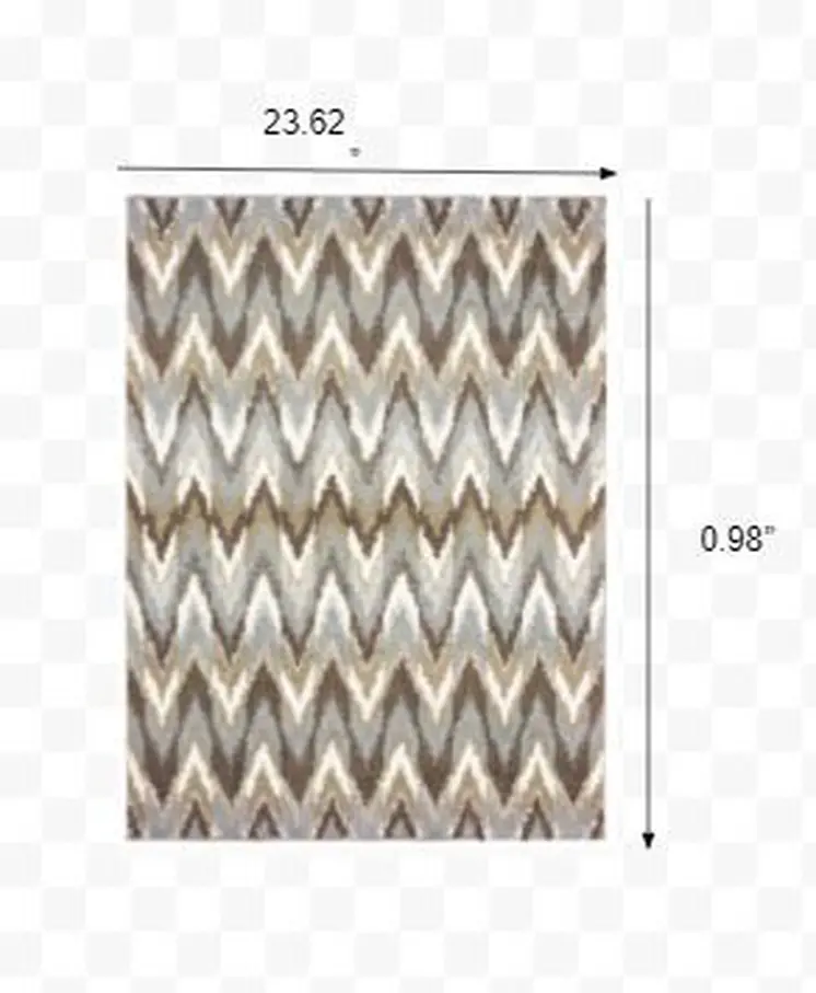 2' X 3' Gray Shag Power Loom Area Rug