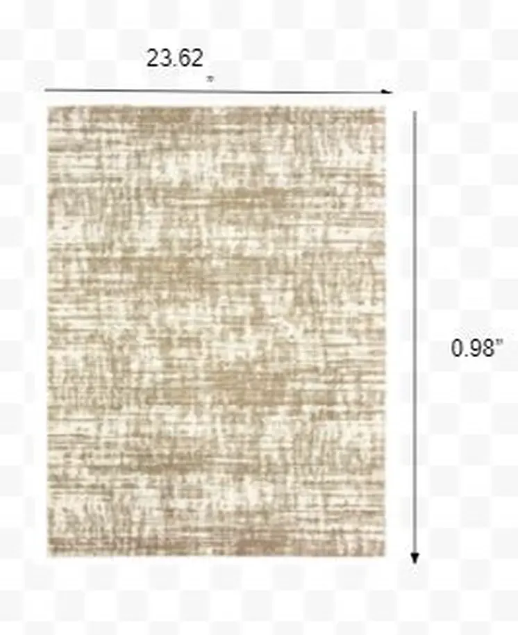 2' X 3' Ivory And Gray Abstract Strokes Scatter Rug