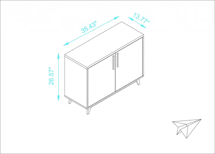Modern White And Natural Two Door Buffet