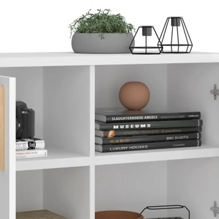 Modern White And Natural Two Door Buffet