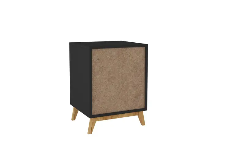 Modern Black And Natural Flair Night Stand