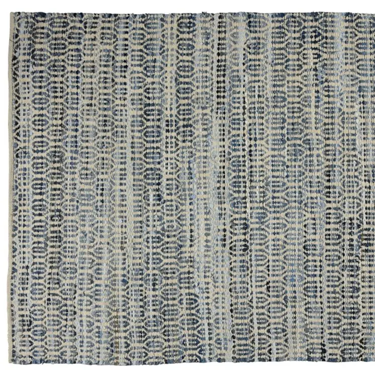 5' X 8' Blue and Gray Area Rug