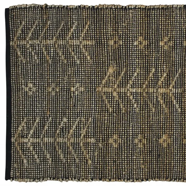 2' X 3' Black Distressed Tribal Scatter Rug