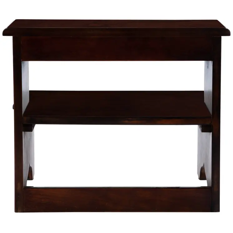 15" Dark Brown Solid Wood and Solid and Manufactured Wood Backless Bar Chair
