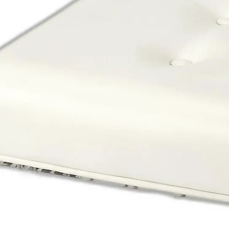 21" White and Clear Faux Leather Tufted Ottoman