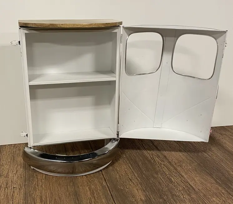 31" White And Wood Brown Solid Wood End Table With Two Shelves