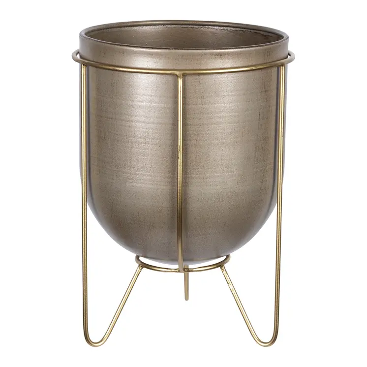 10" Bronze Cylinder Metal Table Vase
