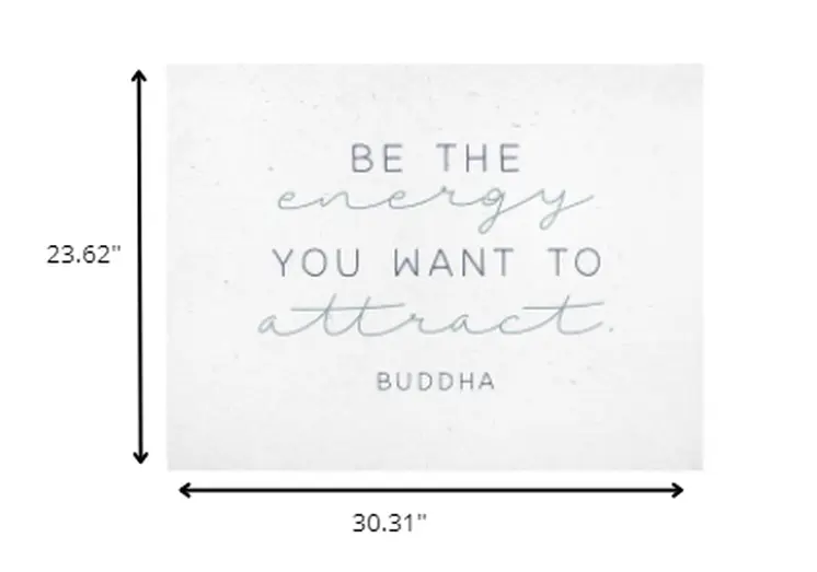 24" X 30" White Be The Energy Hanging Text Wall Decor