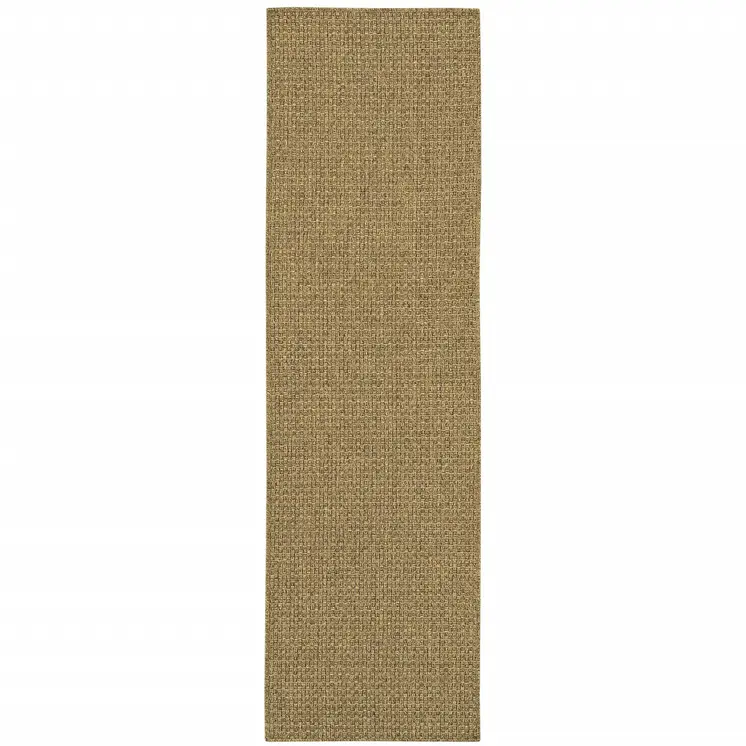8' Tan Indoor Outdoor Runner Rug