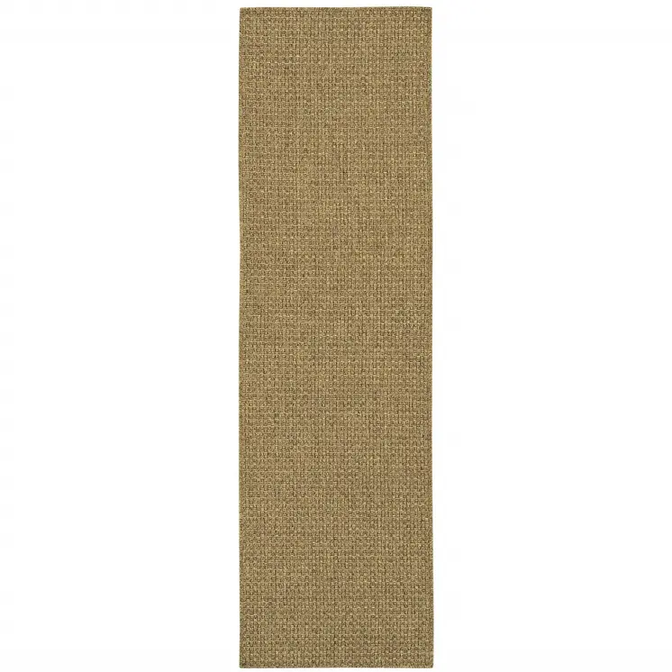 8' Tan Indoor Outdoor Runner Rug