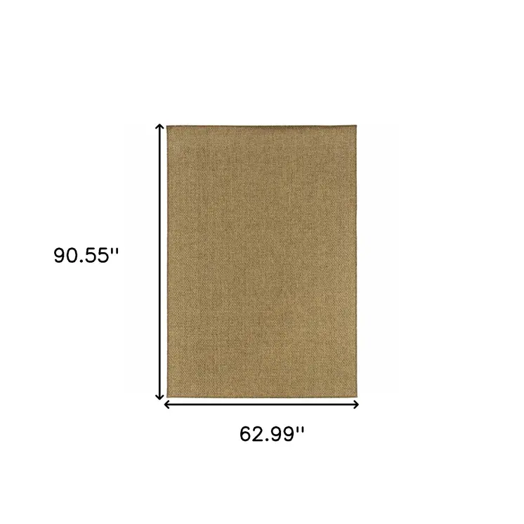 5' X 8' Tan Indoor Outdoor Area Rug