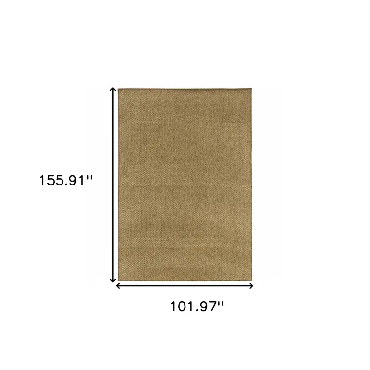 8' X 13' Tan Indoor Outdoor Area Rug