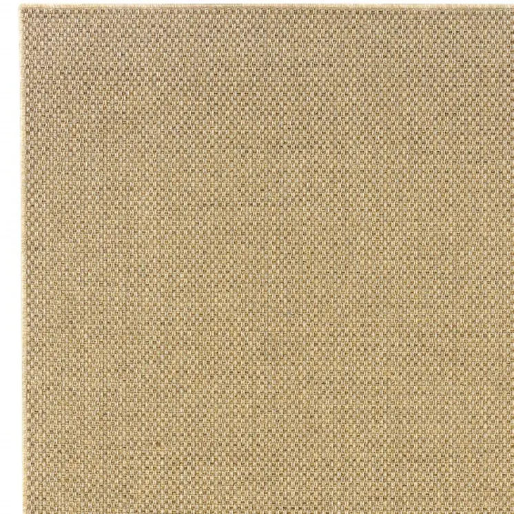 2' X 4' Beige Chevron Indoor Outdoor Area Rug