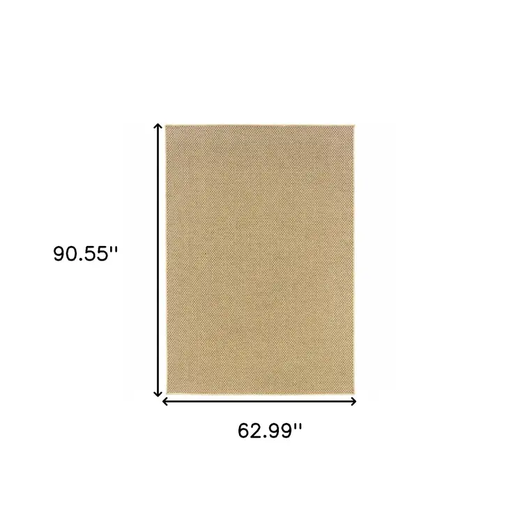 5' X 8' Beige Indoor Outdoor Area Rug