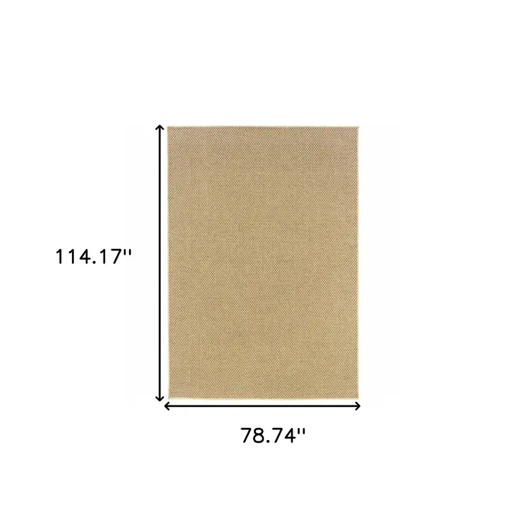 7' X 10' Beige Indoor Outdoor Area Rug