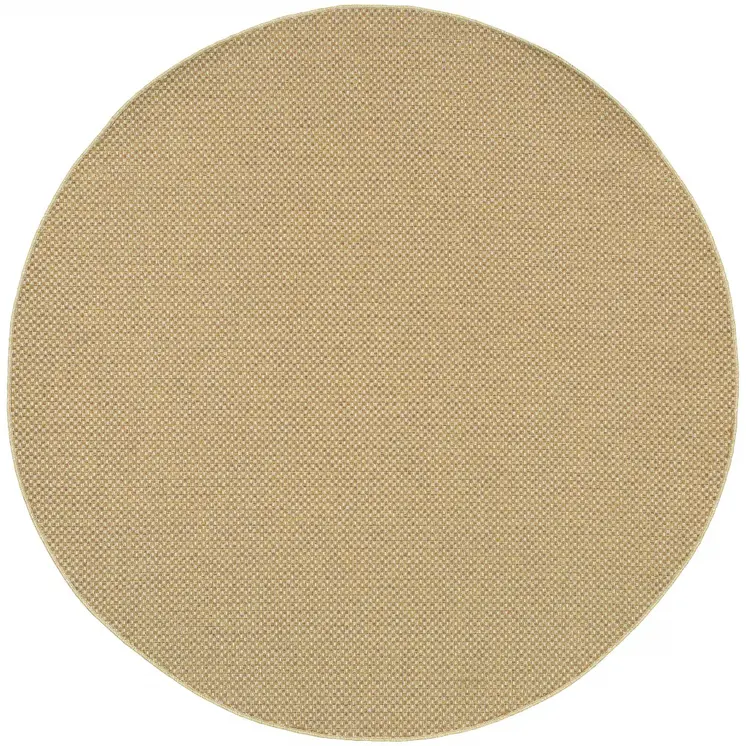 8' X 8' Beige Round Indoor Outdoor Area Rug