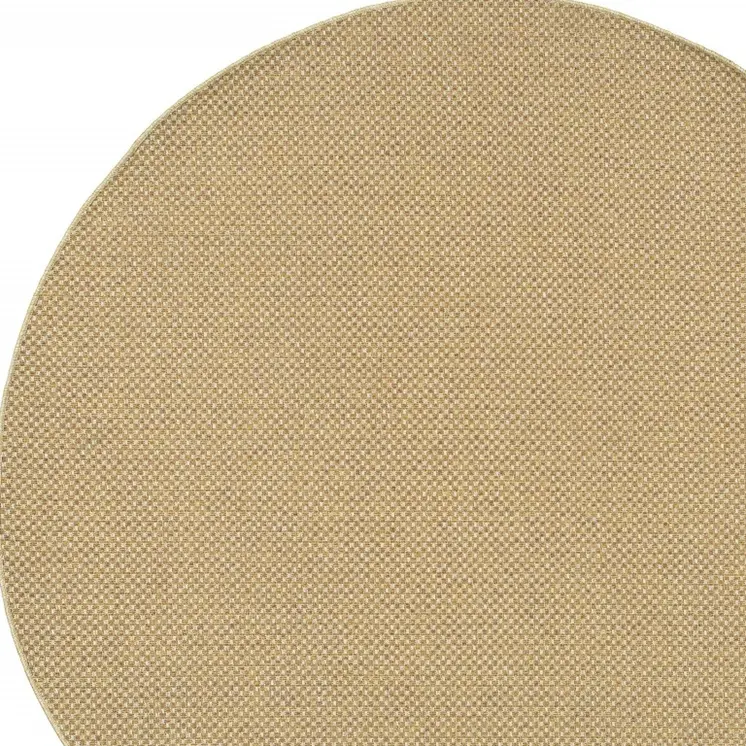 8' X 8' Beige Round Indoor Outdoor Area Rug