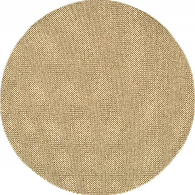 8' X 8' Beige Round Indoor Outdoor Area Rug