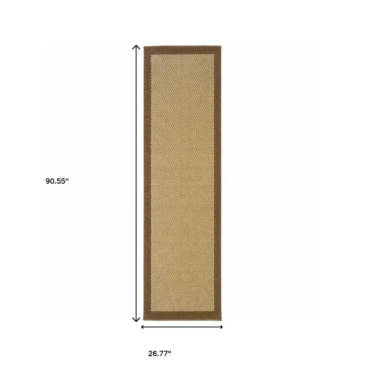 8' Beige Indoor Outdoor Area Rug