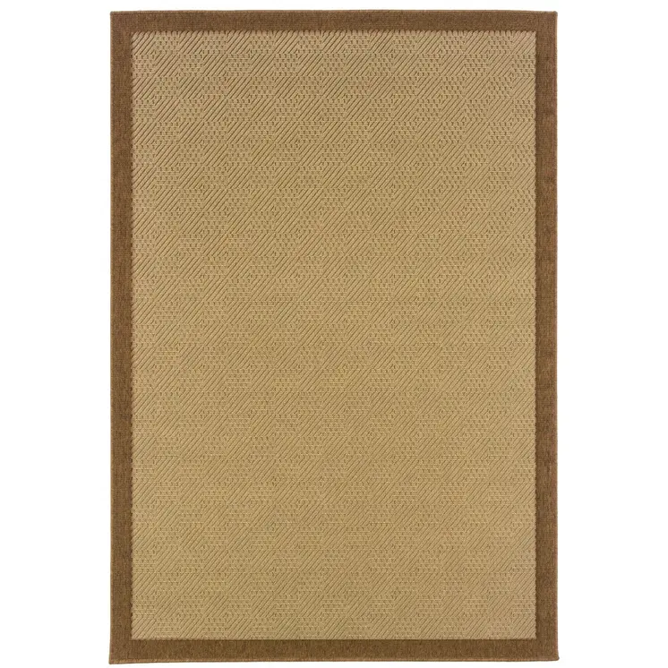 6' X 9' Beige Indoor Outdoor Area Rug