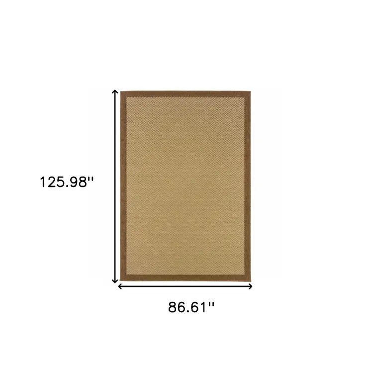 7' X 10' Beige Indoor Outdoor Area Rug