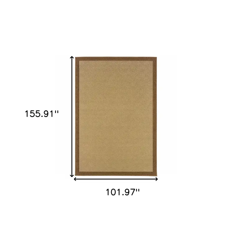 8' X 13' Beige Indoor Outdoor Area Rug