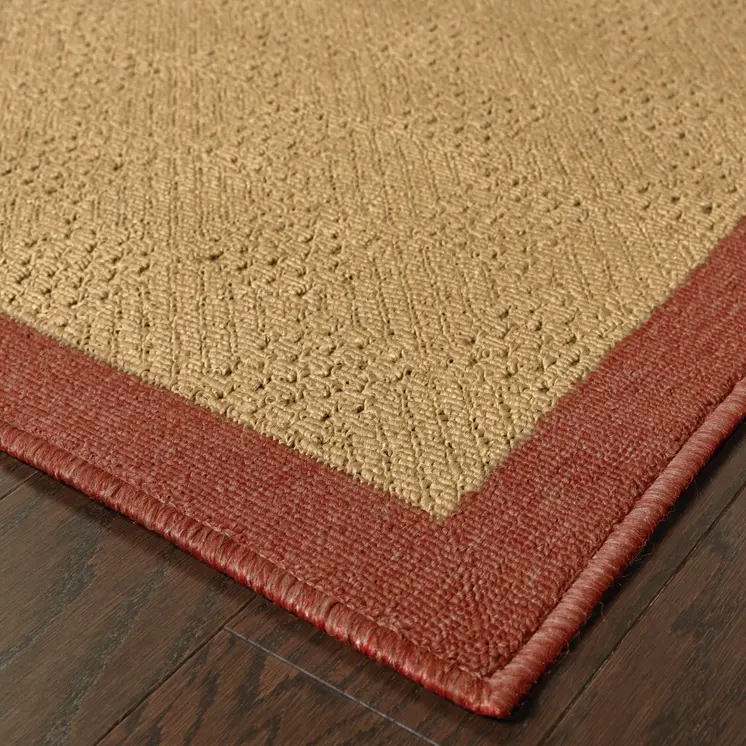 8' Beige Indoor Outdoor Runner Rug