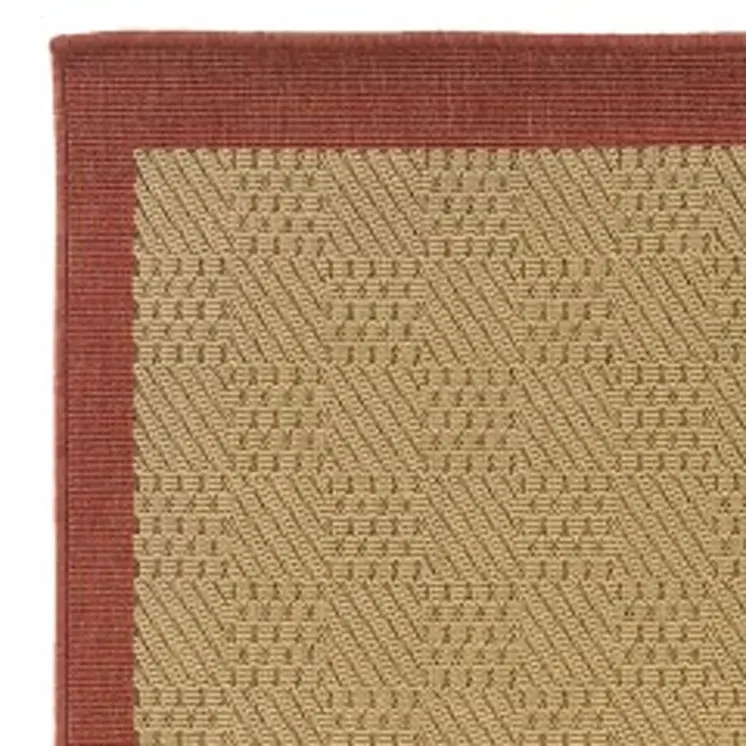 8' Beige Indoor Outdoor Runner Rug