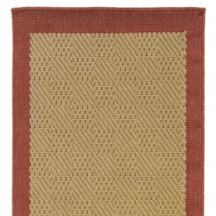 8' Beige Indoor Outdoor Runner Rug