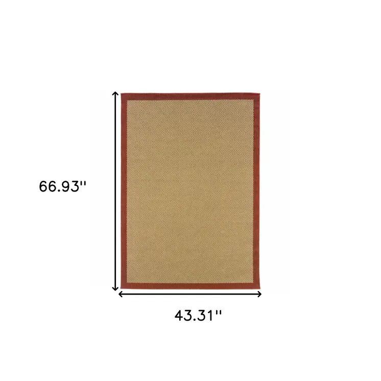4' X 6' Beige Indoor Outdoor Area Rug