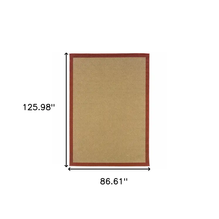 7' X 10' Beige Indoor Outdoor Area Rug