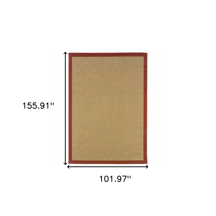 8' X 13' Beige Indoor Outdoor Area Rug
