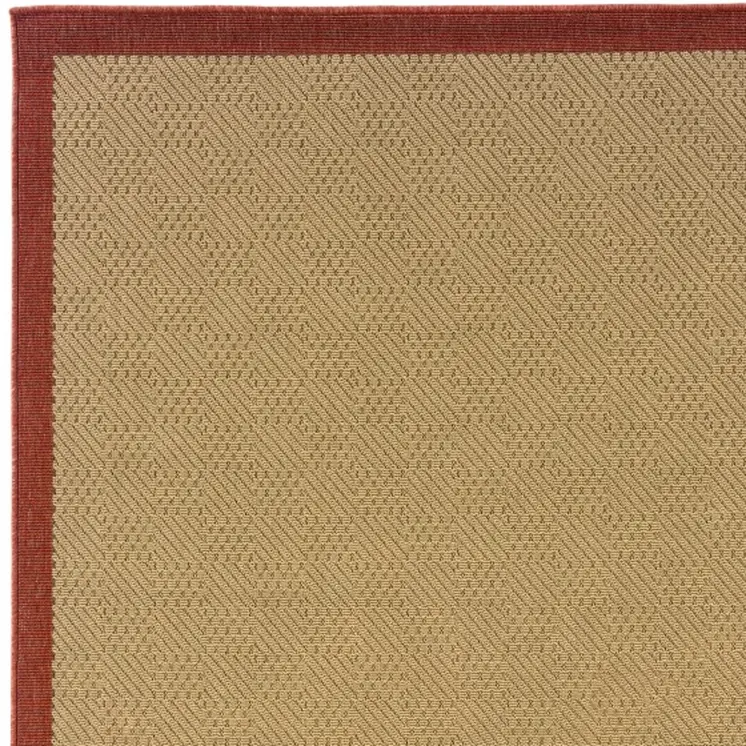 8' X 13' Beige Indoor Outdoor Area Rug