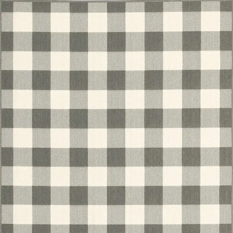 8' X 11' Gray And Ivory Indoor Outdoor Area Rug