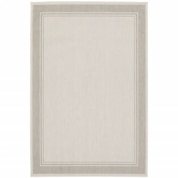 3' X 5' Gray And Ivory Indoor Outdoor Area Rug