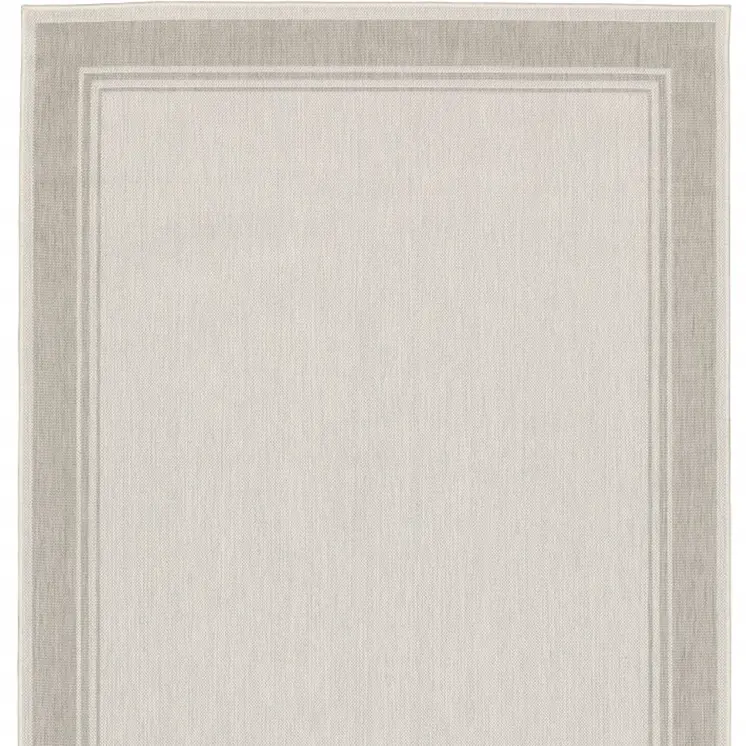 3' X 5' Gray And Ivory Indoor Outdoor Area Rug