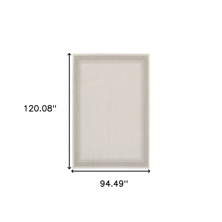 8' X 10' Gray And Ivory Indoor Outdoor Area Rug