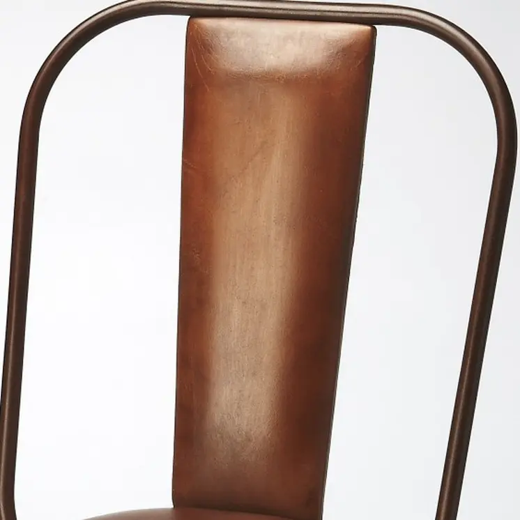 18" Brown Faux Leather Side Chair