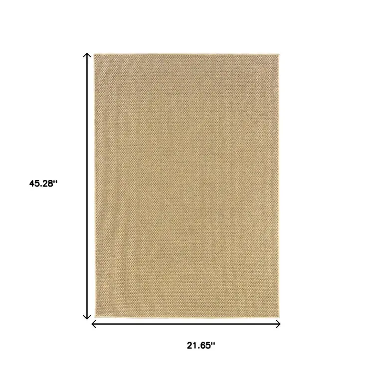 2' X 4' Beige Indoor Outdoor Area Rug