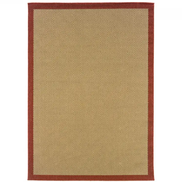 2' X 4' Beige Indoor Outdoor Area Rug