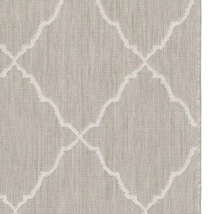 2' X 3' Gray And Ivory Indoor Outdoor Runner Rug