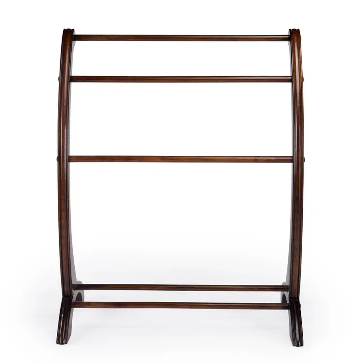 36" Deep Cherry Brown Wood Blanket Stand